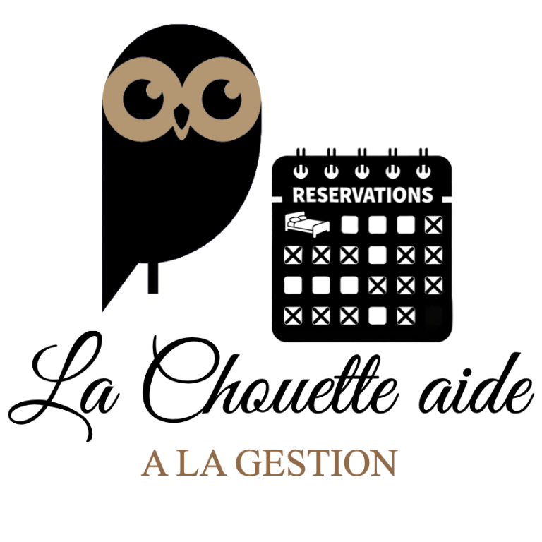 Aide à la gestion Logo "La Chouette aide" avec un calendrier de réservations et le texte "La Chouette aide à la gestion".