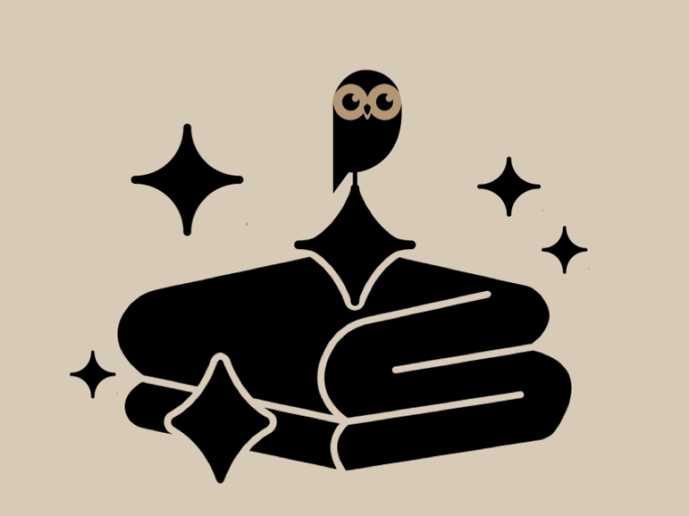 Logo "La Chouette aide" avec du linge propre.